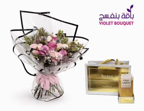 باقة ورود وردية – بوكيه ورد ناعم وملون للهدايا الم...