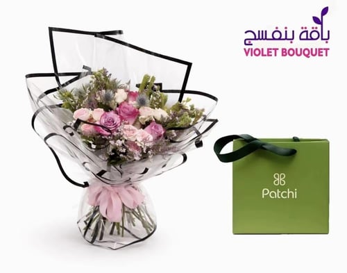 باقة ورود وردية – بوكيه ورد ناعم وملون للهدايا الم...