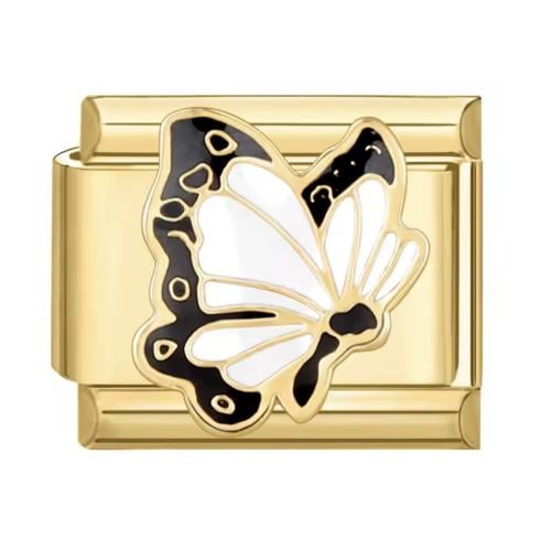 Gold charm white butterfly