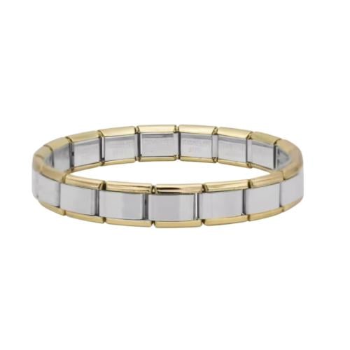 سوارة تشارمز فضي اطراف ذهبي