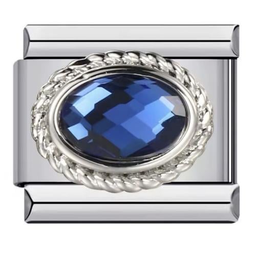 Oval blue crystal