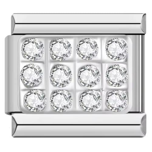 Rectangle crystal silver