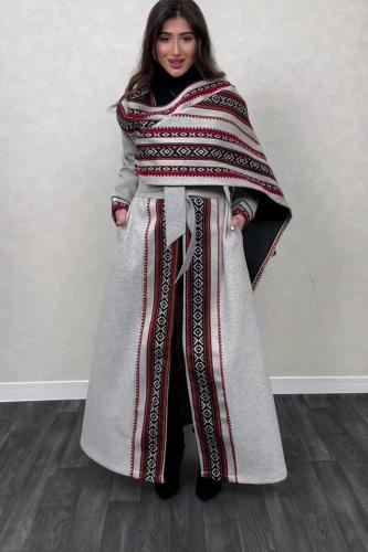 بشت شتوي انيق مطرز بالسدو التراثي