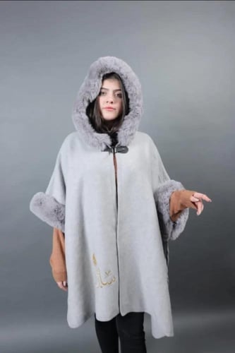 شال شتوي نسائي بالاسم رصاصي