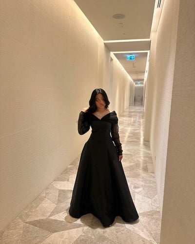 فستان سهره ميكادو انيق باكمام شك