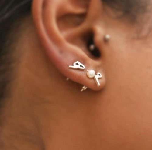 حلق بلاسم مطلي ذهب