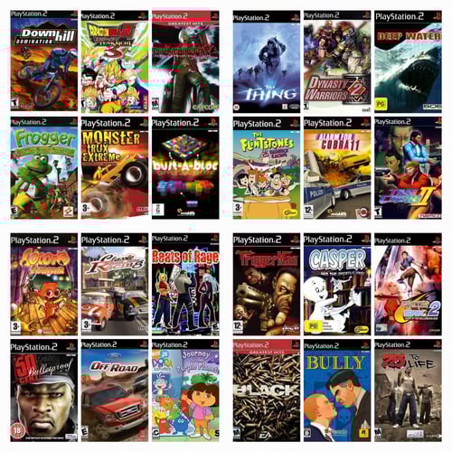 بلاستيشن 2 +فلاش يحتوي على 100 لعبة +وحدة تحكم