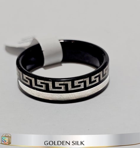 خاتم ستيل مبطن مزخرف # 21