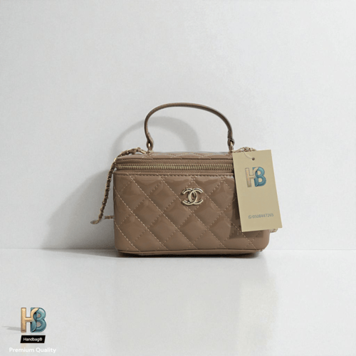 شنطة جلد شانيل ميكب موكا لماع