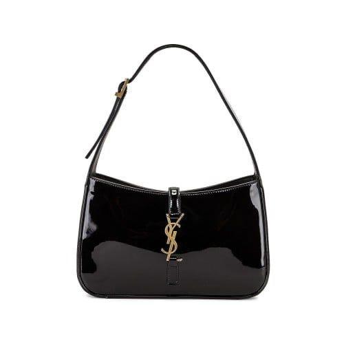 شنطة كتف Saint Laurent جلد أسود لماع
