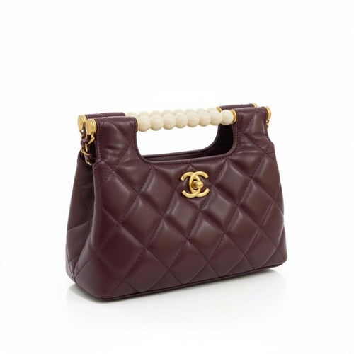 شنطة جلد برغندي شانيل سيكوير