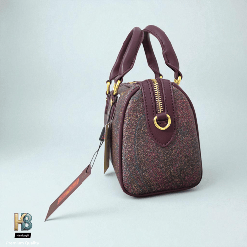 شنطة ايترو ميني جلد عنابي