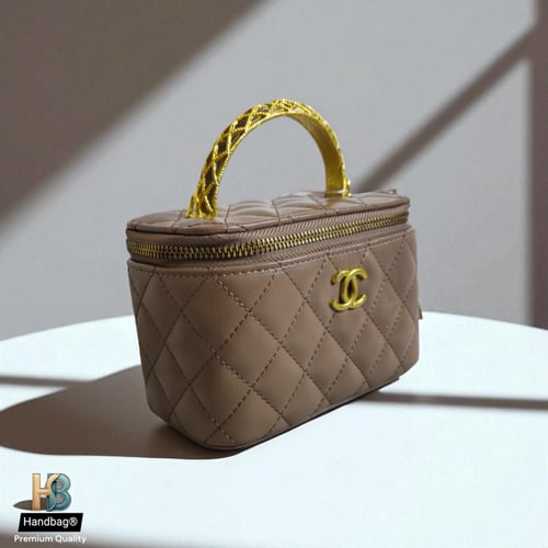 شنطة جلد شانيل مجدول مربع