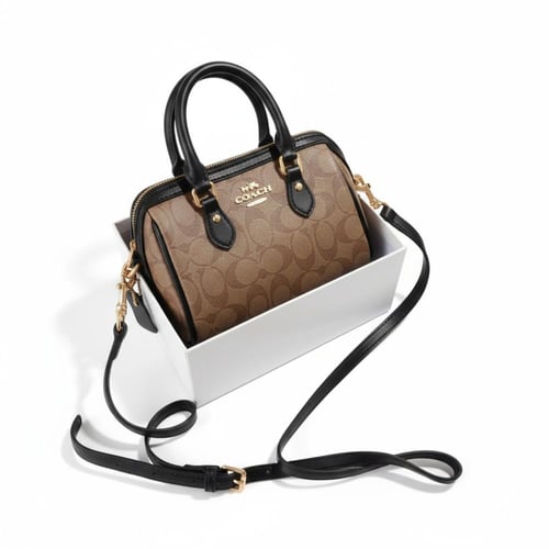 حقيبة rawan mini bag بني ايطار اسود