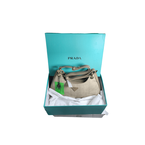 حقيبة برادا جلد بيح غامق سنيك