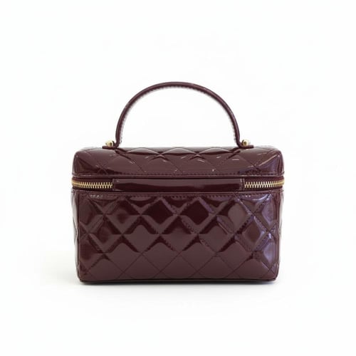 شنطة جلد عنابي شانيل نيو م2