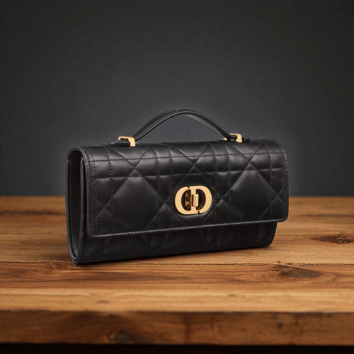 Dior Miss Caro Top Handle Pouch Macrocannage Lambs...