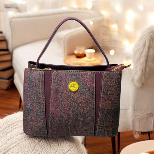 شنطة ايترو - راقية - وسط- لوقو علاق عنابي