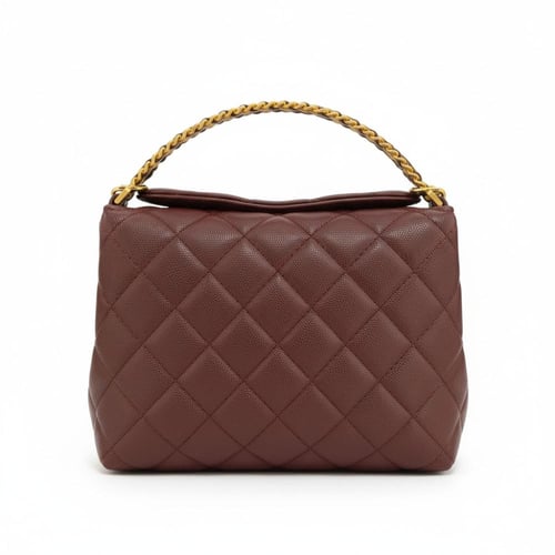 شنطة جلد عنابي شانيل سيكوير2