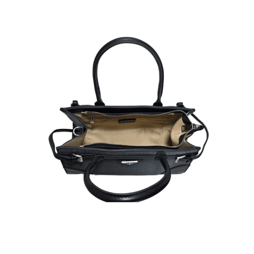 حقيبة برادا موديل حديث لون رصاصي واسود غامق مقاس25