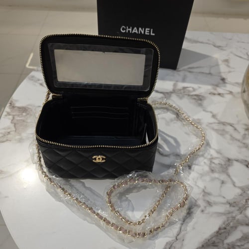 شنطة جلد شانيل ميكب black2