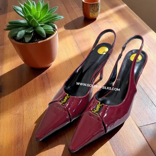 كعب سالوران عنابي لماع مقاس 41