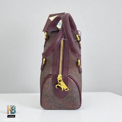 شنطة ايترو ميني جلد عنابي