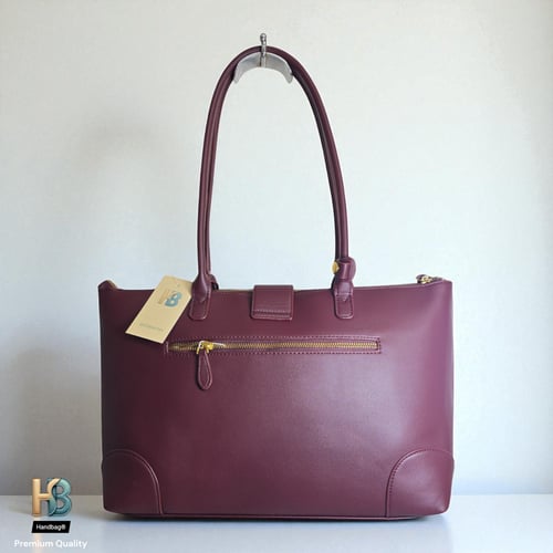 حقيبة توري بورش لارج جلد مقاس 35 عنابي