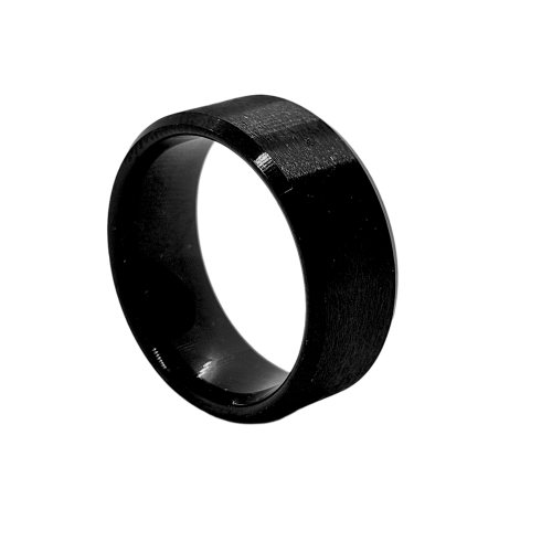 خاتم ستيل مبطن مطفي # 21