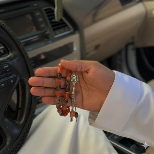 سبحة فضة رجالي بالاسم