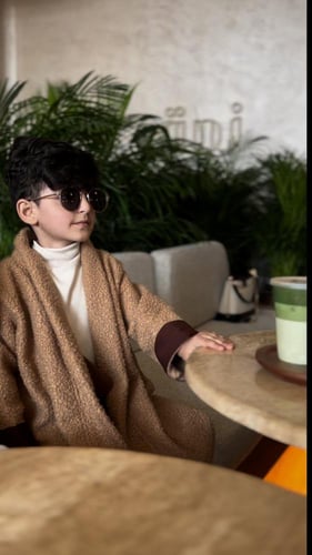 فروة شتوي بتطريز عباره حسب الطلب