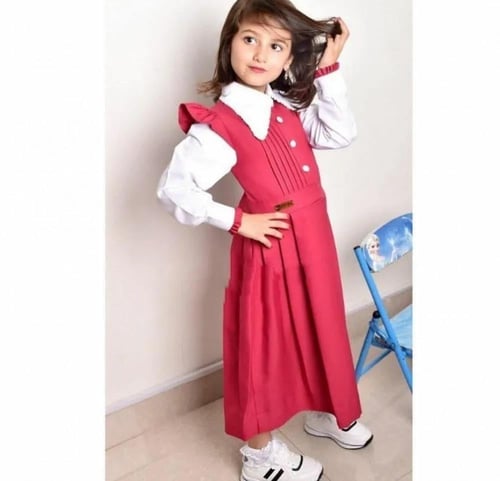 مريول مدرسي مع قميص منفصل بلون ابيض