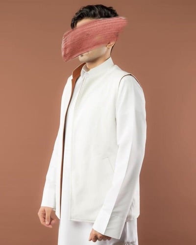 سديري دبل فيس لون الجملي مع الابيض الاكثر طلب