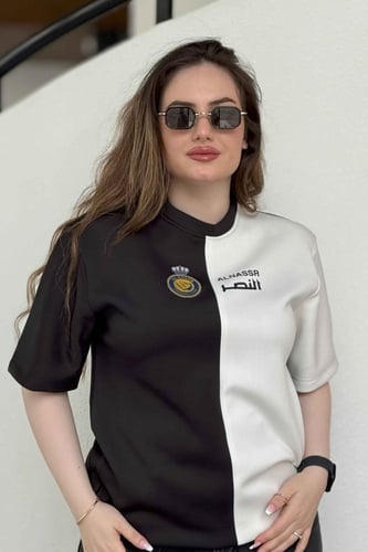 تيشرت النصر اسود &ابيض2025