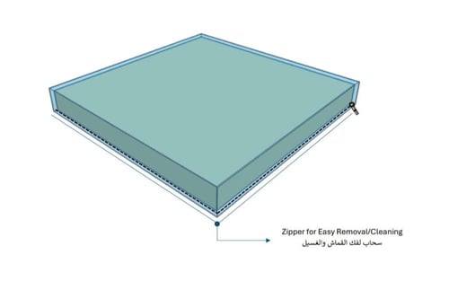مخدة جلوس (ميموري فوم) - قماش فاخر 2