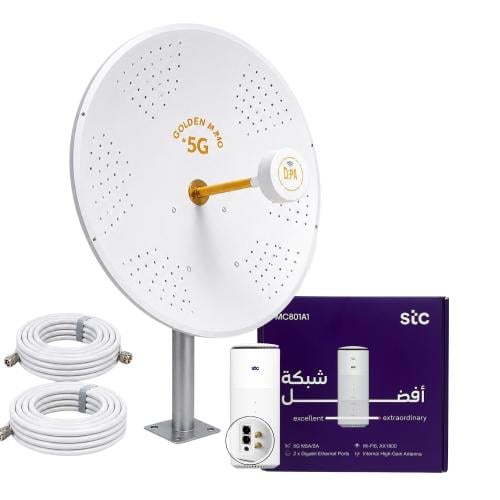 باقة انتينا MIMO الذهبية 36dBi + راوتر ZTE MC801A1 معدل برمجياً | حل احترافي لتحسين الإشارة وسرعة الإنترنت