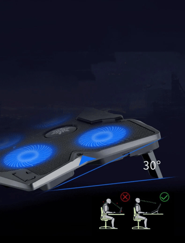 قاعدة تبريد للألعاب S400 للابتوب – مزودة بـ 4 مراو...