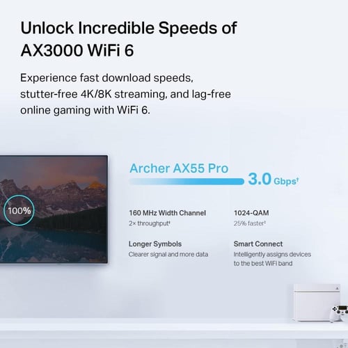 راوتر TP-Link AX3000 واي فاي 6 – Archer AX55 Pro
