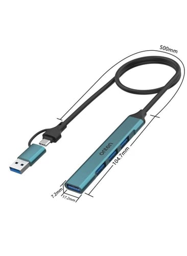 موزع ONTEN 4 في 2 – USB-C وUSB 3.0 – موديل UCA9701