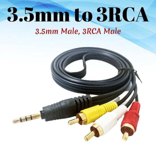 كابل تحويل صوت ستيريو 3.5 ملم إلى 3 رؤوس RCA