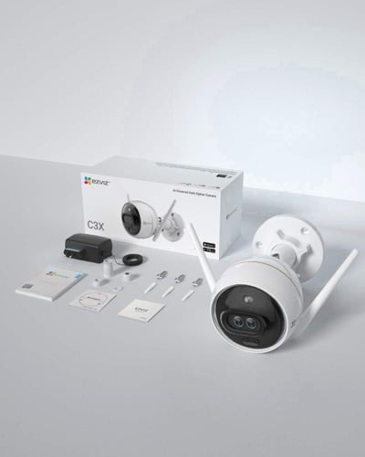 كاميرا مراقبة خارجية Wi-Fi بعدستين بدقة عالية مع ر...