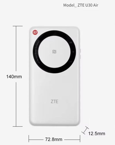 راوتر متنقل ZTE 5G Pocket WiFi U30 Air بسعة بطارية...