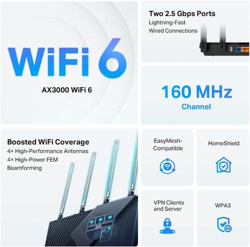 راوتر TP-Link AX1800 واي فاي 6 (Archer AX23)