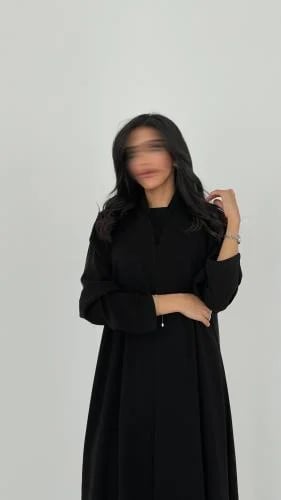 Black crepe abaya, Korean fabric, flared cut