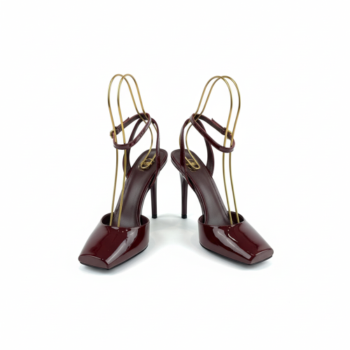 Patent حذاء كعب عالي نسائي بتصميم فاخر وجريء