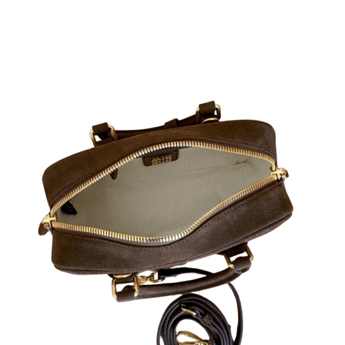 حقيبة miu miu - جلد السويد البني الشكولاته