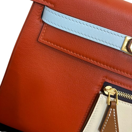 حقيبة Hermès Colormatic Kelly 25 – برتقالي مع جيوب...