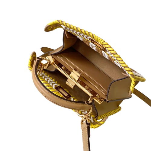 حقيبة Fendi Multicolor Mini – مزيج بني، أبيض وأصفر