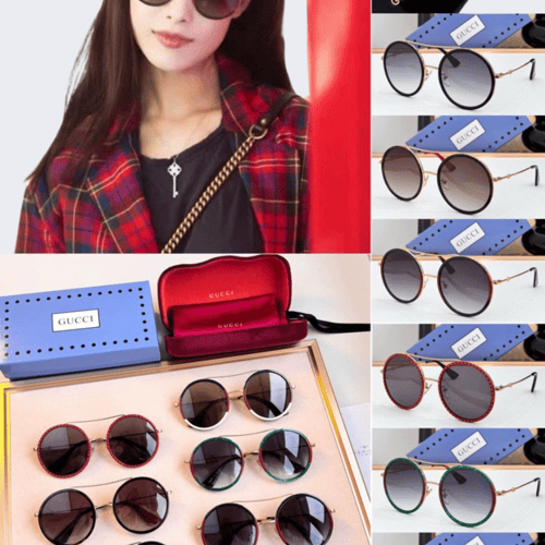 نظارة شمسية غوتشي بإطار دائري فاخر – عدسات متدرجة