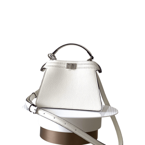 حقيبة Fendi ISeeU Petite – أبيض ناصع